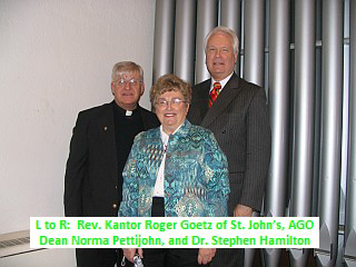Roger Goetz, Stephen Hamilton, Norma Pettijohn at St. John's Lutheran, Topeka, Kan.
